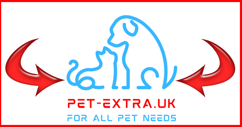 Pet-Extra Logo Page Title Banner - Visitor Site Navigation Information Support Image Sky Blue Red White 320 x 430